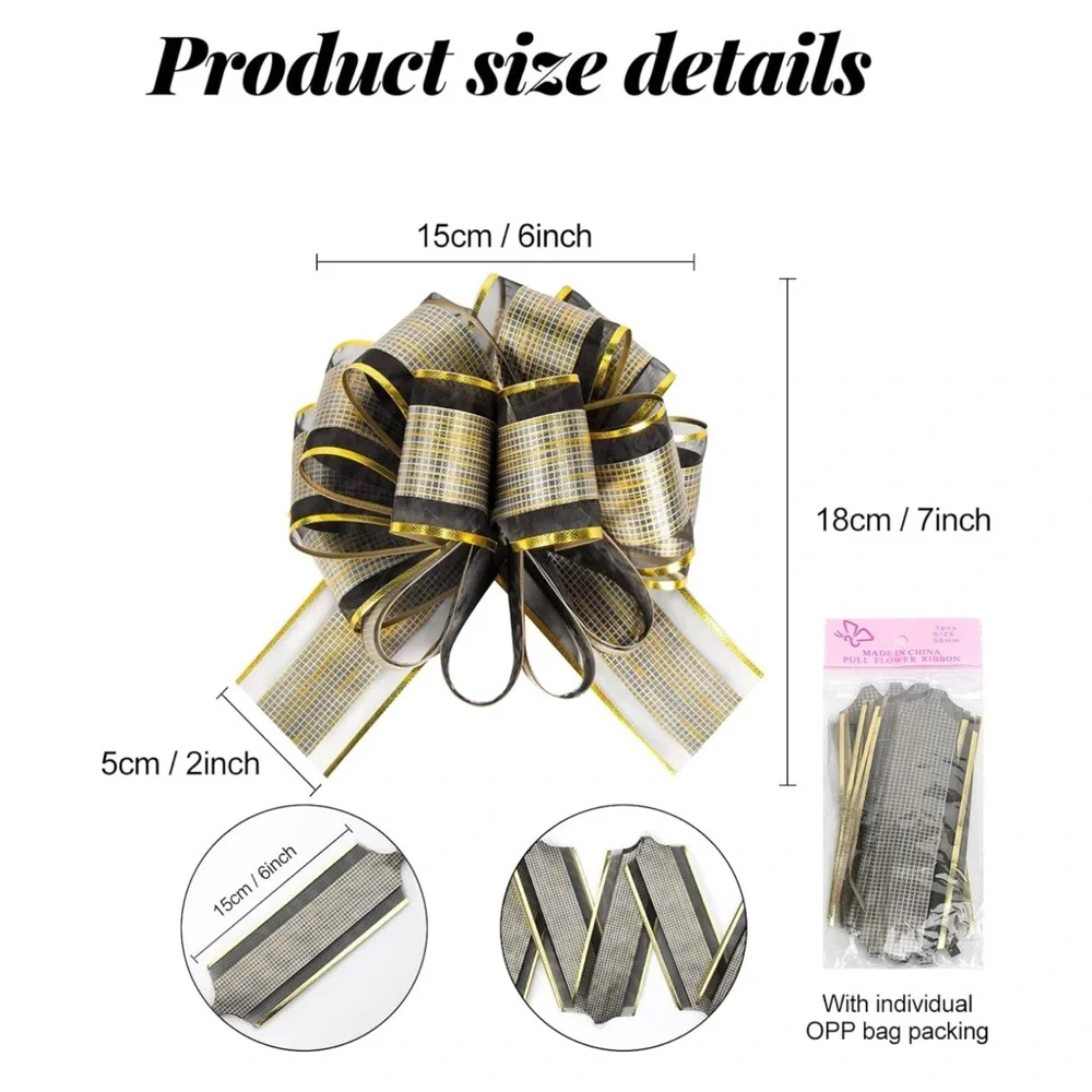 Large Pull Ribbon Bow Gift Christmas Tree Decor Wrapping Gift Wrap 20 Pc